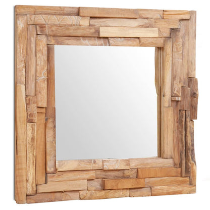Decorative Mirror Teak 60x60 cm Square
