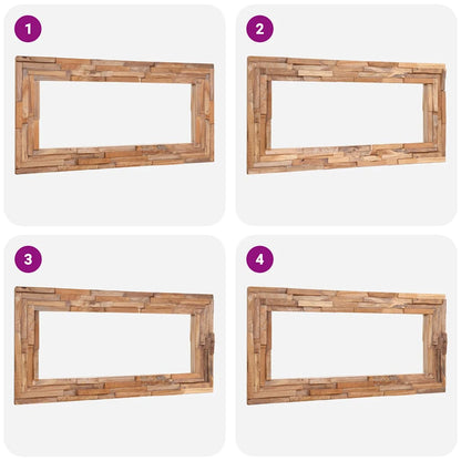Decorative Mirror Teak 120x60 cm Rectangular