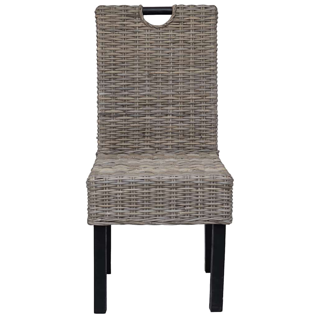 Dining Chair 6 pcs Kubu Rattan Mango Wood