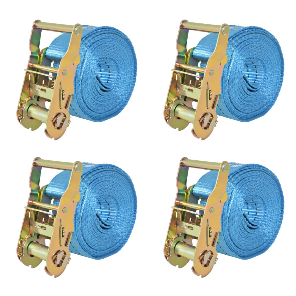 Ratchet Tie Down Straps 4 pcs 2 Tonnes 6mx38mm Blue