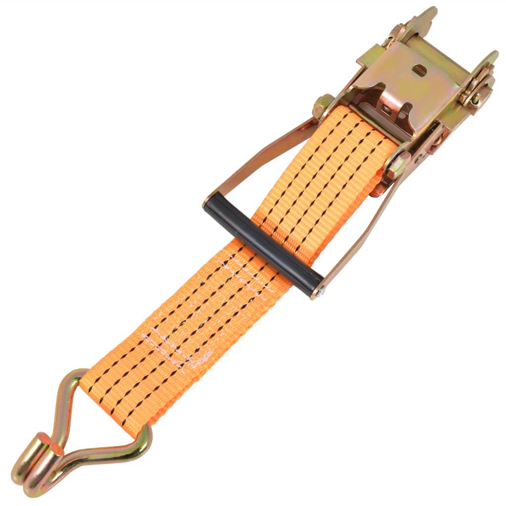 Ratchet Tie Down Straps 10 pcs 2 Tonnes 8mx50mm Orange