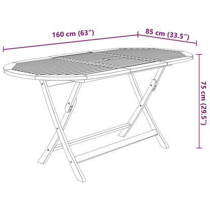 9 Piece Folding Outdoor Dining Set Solid Acacia Wood