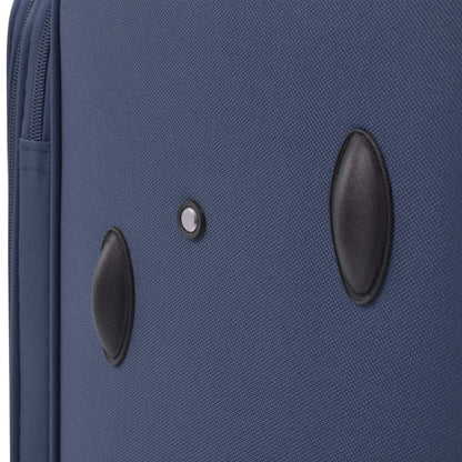 3 Piece Soft Case Trolley Set Navy Blue