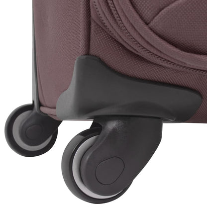 3 Piece Soft Case Trolley Set Coffee