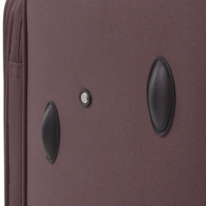 3 Piece Soft Case Trolley Set Coffee
