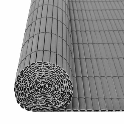Double-Sided Garden Fence PVC 90x300 cm Grey