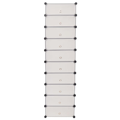 Interlocking Shoe Organiser with 10 Compartments White