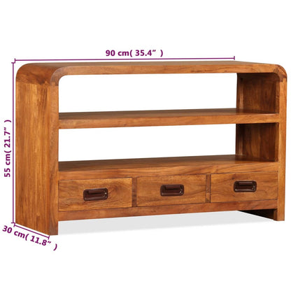 TV Cabinet Solid Wood Acacia 90x30x55 cm