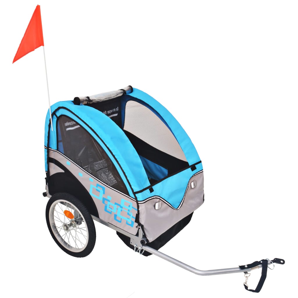 Bike Trailer Grey and Blue 30 kg