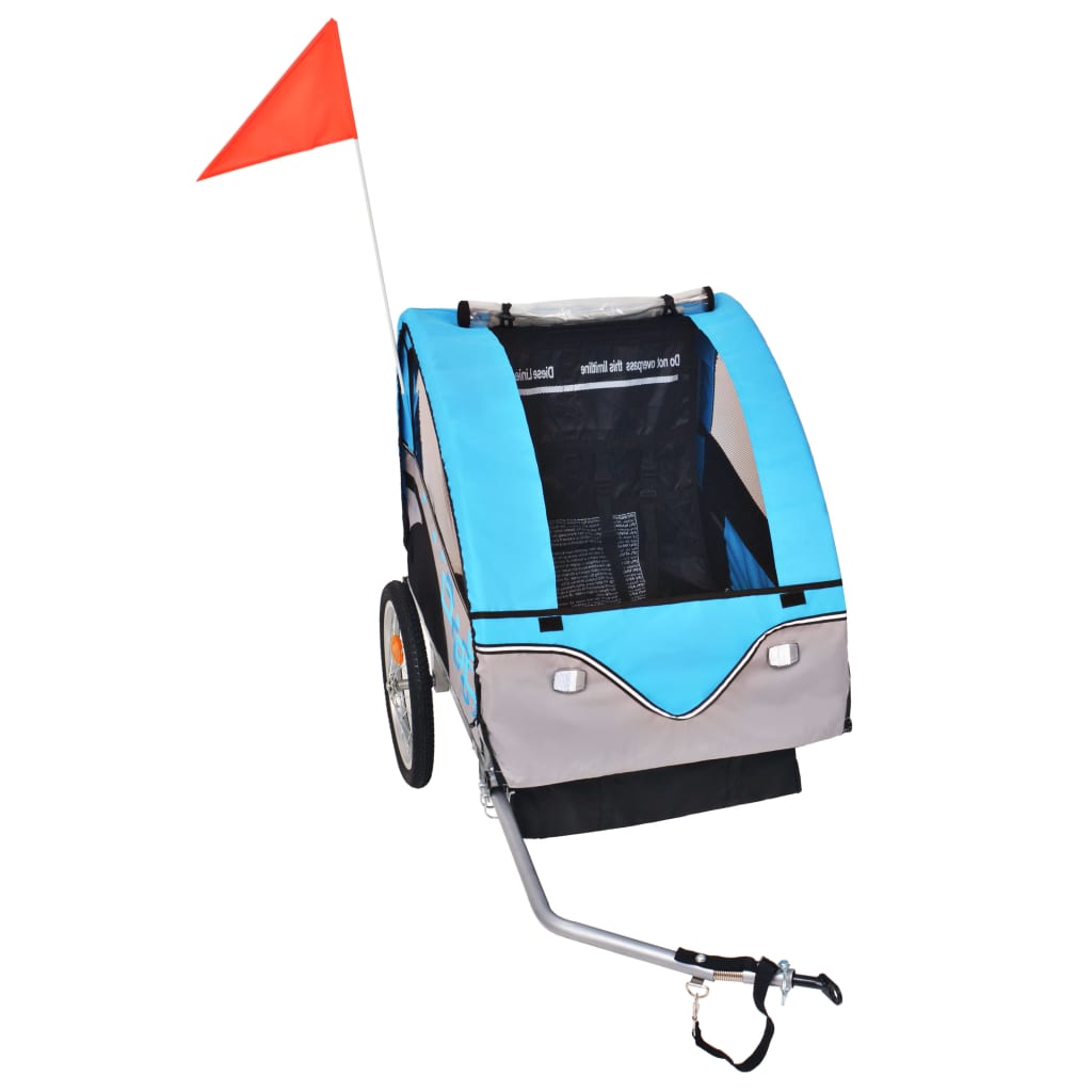Bike Trailer Grey and Blue 30 kg