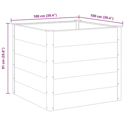 Garden Raised Bed WPC 100x100x91 cm Grey