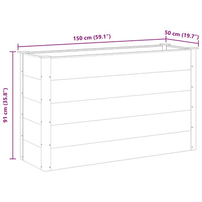 Garden Raised Bed WPC 150x50x91 cm Grey