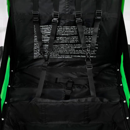 2-in-1 Bike Trailer & Stroller Green and Grey