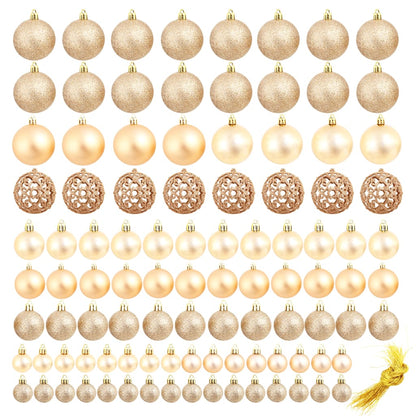 100 Piece Christmas Ball Set 3/4/6 cm Rose/Gold