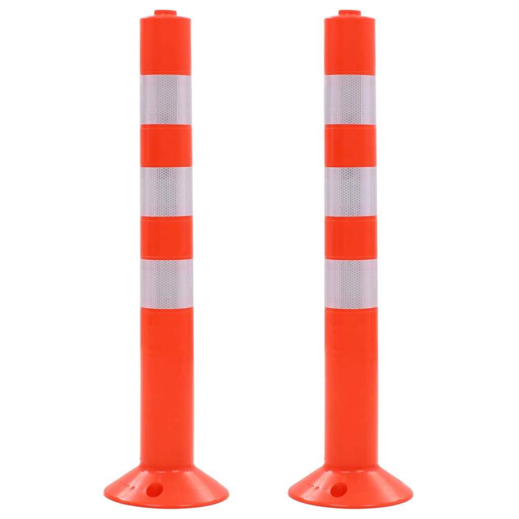 Traffic Control Bollards 2 pcs Plastic 75 cm