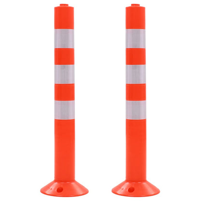 Traffic Control Bollards 2 pcs Plastic 75 cm
