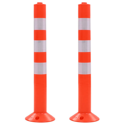 Traffic Control Bollards 2 pcs Plastic 75 cm