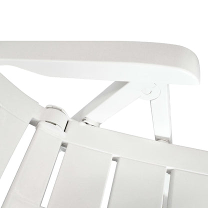 Reclining Garden Chairs 2 pcs Plastic White