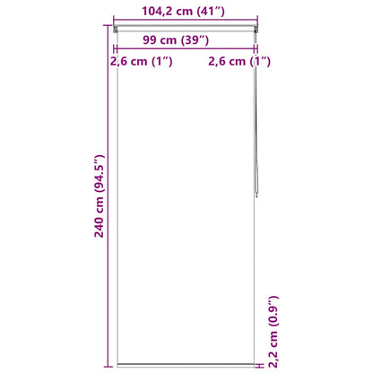 Shower Roller Blind 100x240 cm Square