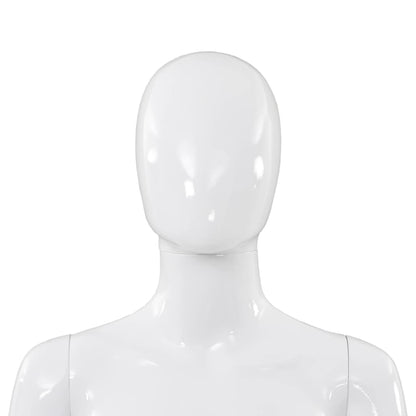 Full Body Female Mannequin with Glass Base Glossy White 175 cm