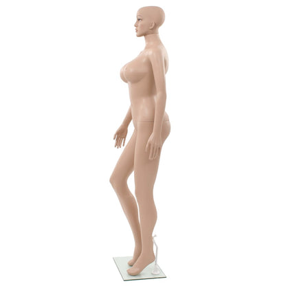 Female Mannequin with Glass Base Beige 180 cm