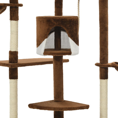 Cat Tree with Sisal Scratching Posts 203 cm Brown and White