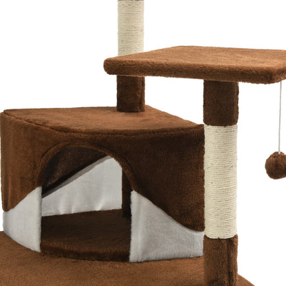 Cat Tree with Sisal Scratching Posts 203 cm Brown and White