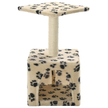 Cat Tree with Sisal Scratching Post 55 cm Beige Paw Print