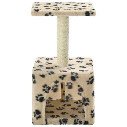 Cat Tree with Sisal Scratching Post 55 cm Beige Paw Print