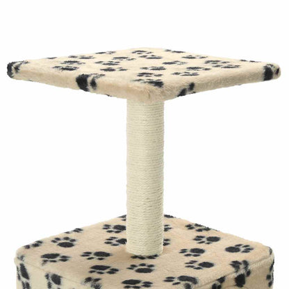 Cat Tree with Sisal Scratching Post 55 cm Beige Paw Print