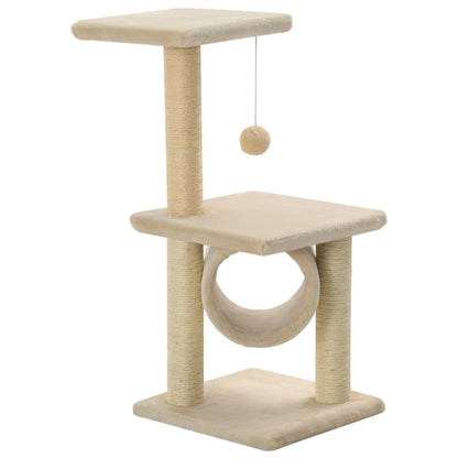 Cat Tree with Sisal Scratching Posts 65 cm Beige