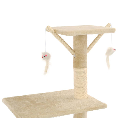 Cat Tree with Sisal Scratching Posts 138 cm Beige