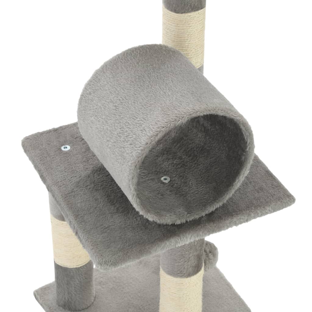 Cat Tree with Sisal Scratching Posts 65 cm Grey