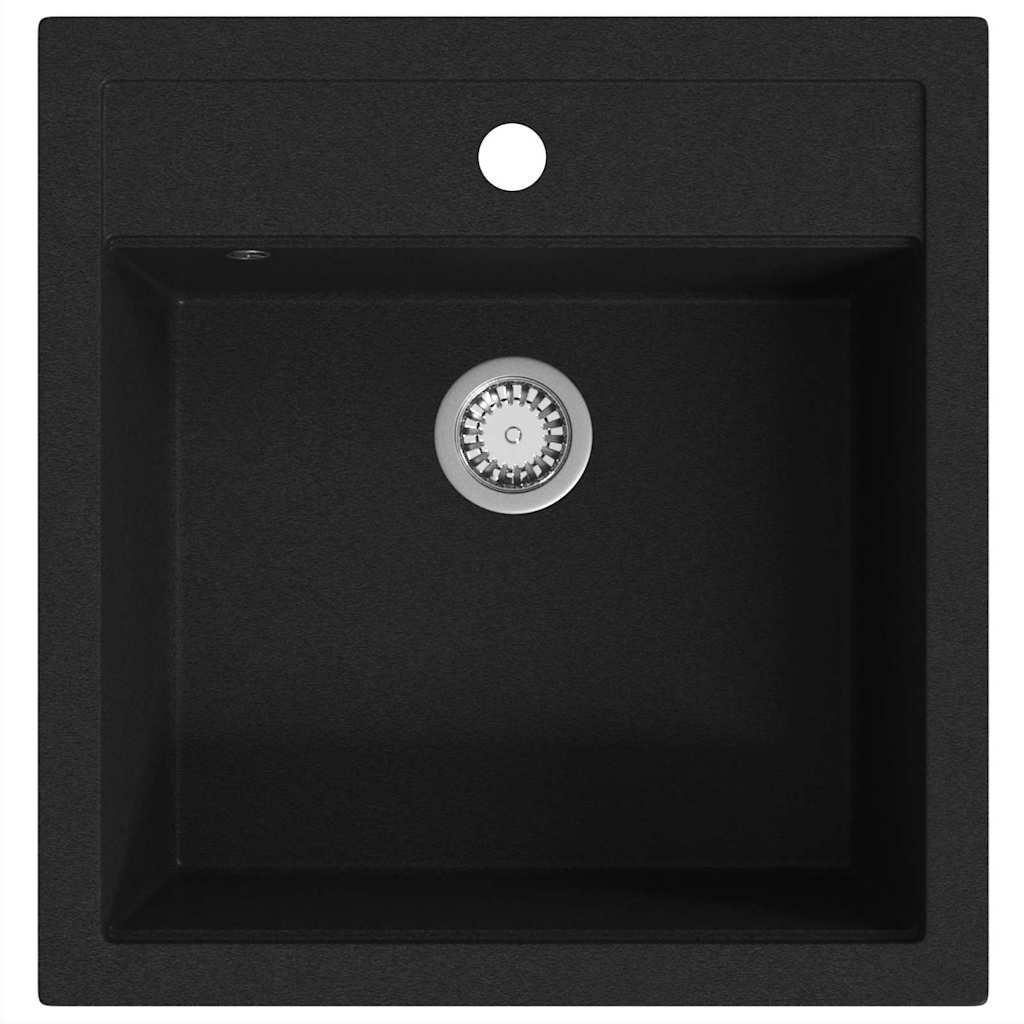 Granite Kitchen Sink Single Basin Black