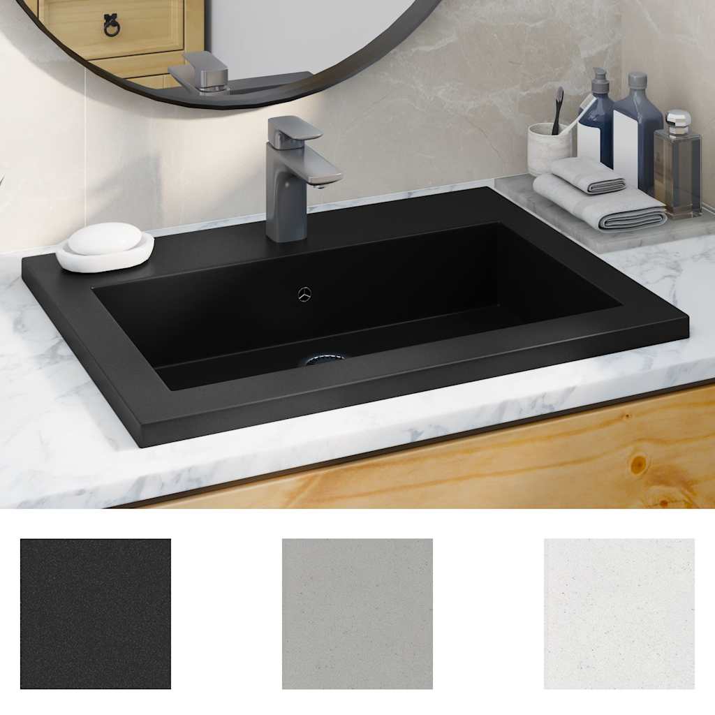 Granite Basin 600x450x120 mm Black