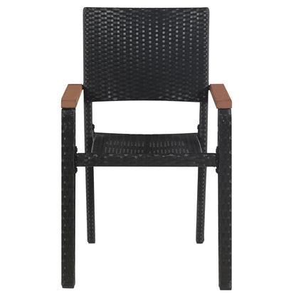 Outdoor Chairs 2 pcs Poly Rattan Black