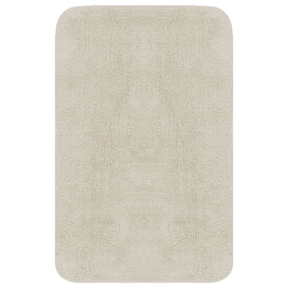 Bathroom Mat Set 3 Pieces Fabric White