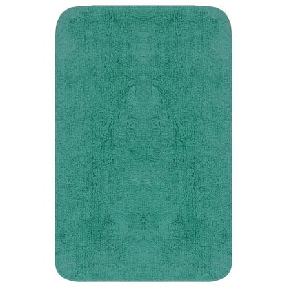 Bathroom Mat Set 3 Pieces Fabric Turquoise