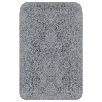 Bathroom Mat Set 2 Pieces Fabric Grey