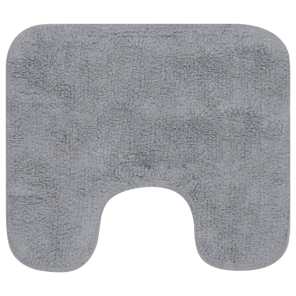 Bathroom Mat Set 2 Pieces Fabric Grey