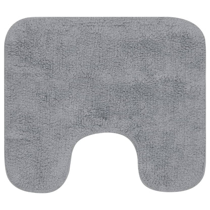 Bathroom Mat Set 2 Pieces Fabric Grey