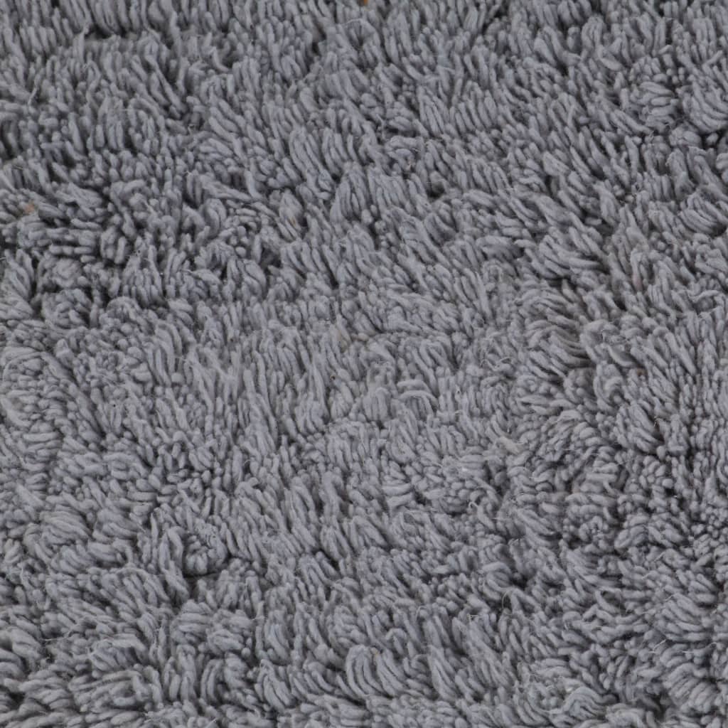 Bathroom Mat Set 2 Pieces Fabric Grey