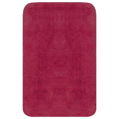 Bathroom Mat Set 2 Pieces Fabric Fuchsia