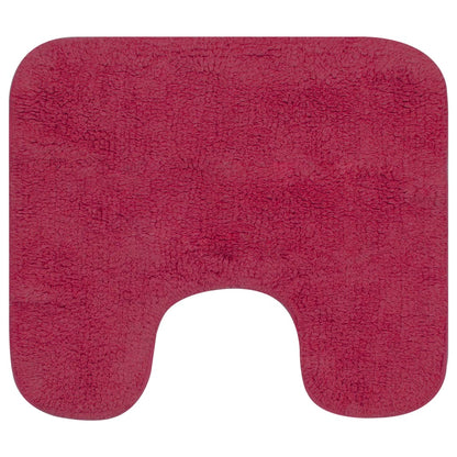 Bathroom Mat Set 2 Pieces Fabric Fuchsia