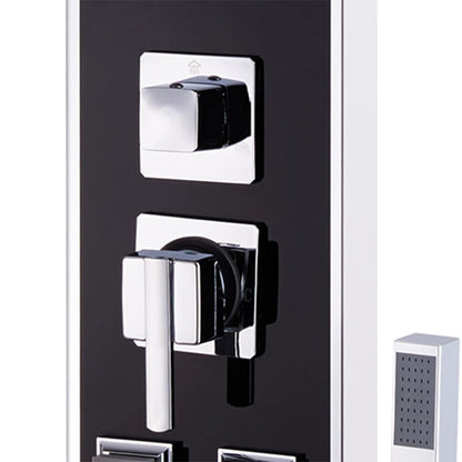 Shower Panel Unit Glass 18x42.1x120 cm Black