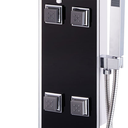 Shower Panel Unit Glass 18x42.1x120 cm Black