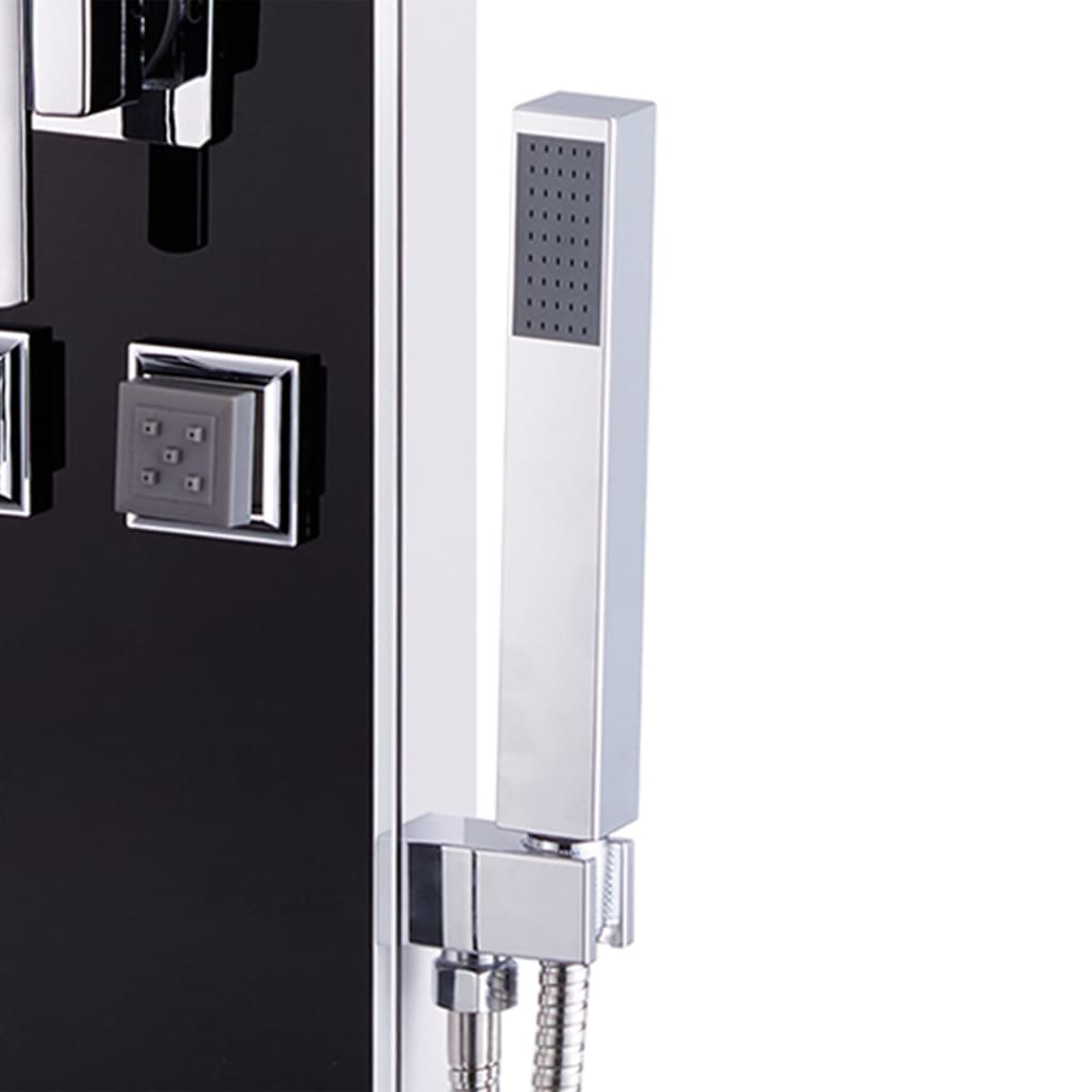 Shower Panel Unit Glass 18x42.1x120 cm Black