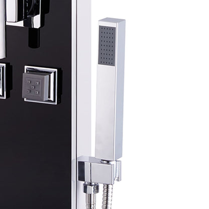 Shower Panel Unit Glass 18x42.1x120 cm Black