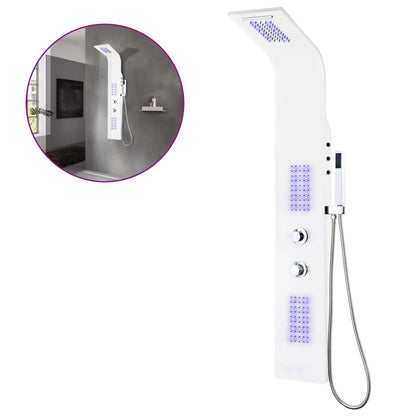 Shower Panel Unit Aluminium 20x44x130 cm White