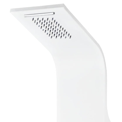 Shower Panel Unit Aluminium 20x44x130 cm White